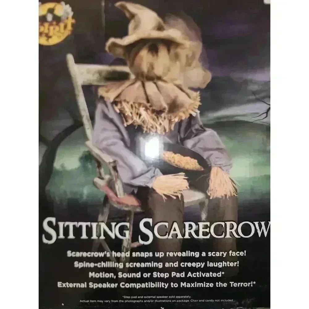 Sitting Scarecrow Halloween Prop